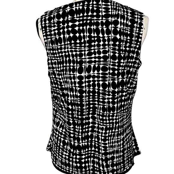 Calvin Klein black & white sleeveless blouse medium - Picture 3 of 5